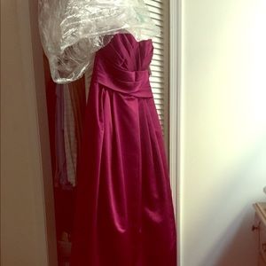 Sangria David’s Bridal satin ball gown